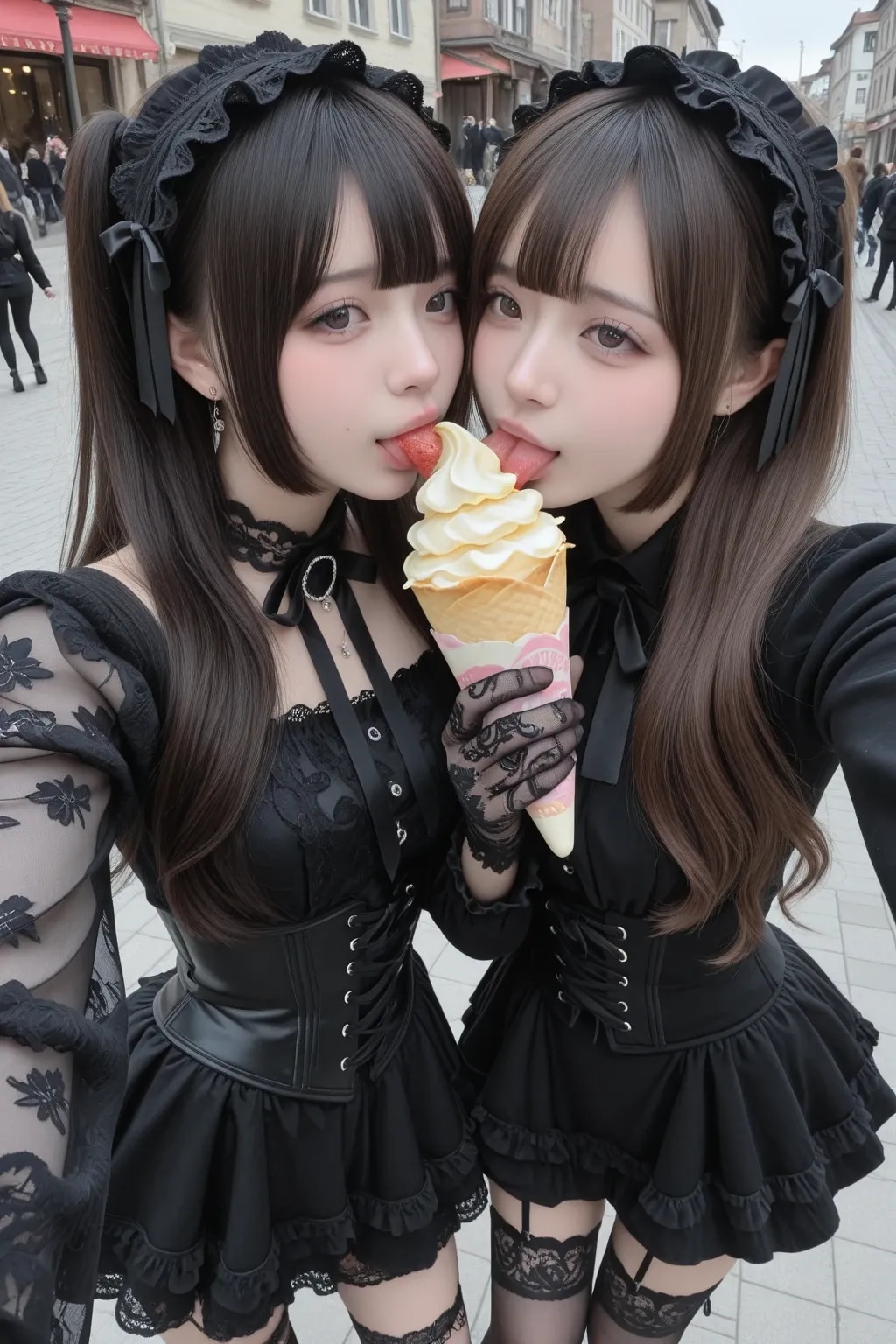 地雷系ちゃんのレズビアン012《クレープと自撮りSeaArt》