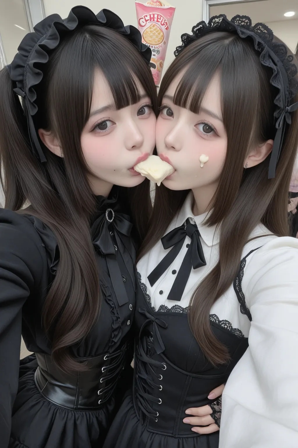 地雷系ちゃんのレズビアン012《クレープと自撮りSeaArt》