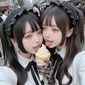 地雷系ちゃんのレズビアン012《クレープと自撮りSeaArt》 3枚目