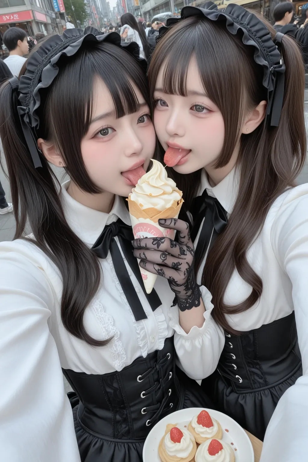 地雷系ちゃんのレズビアン012《クレープと自撮りSeaArt》