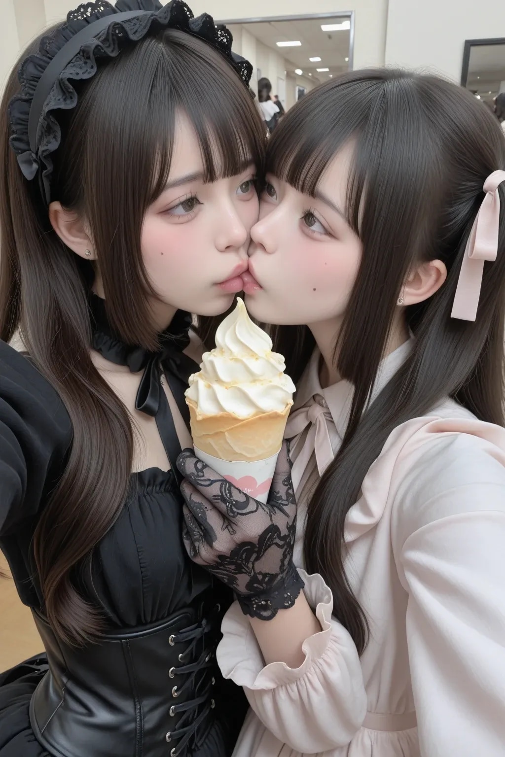 地雷系ちゃんのレズビアン012《クレープと自撮りSeaArt》