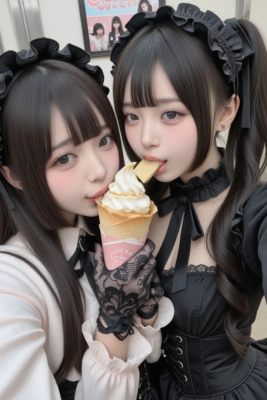地雷系ちゃんのレズビアン012《クレープと自撮りSeaArt》
