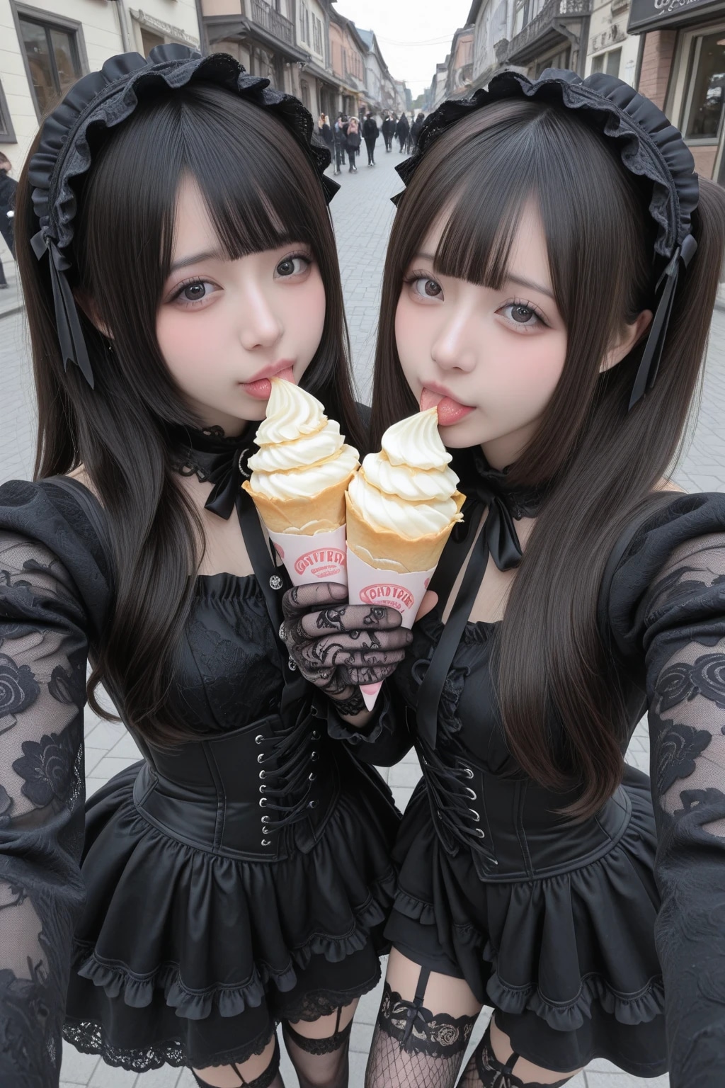 地雷系ちゃんのレズビアン012《クレープと自撮りSeaArt》