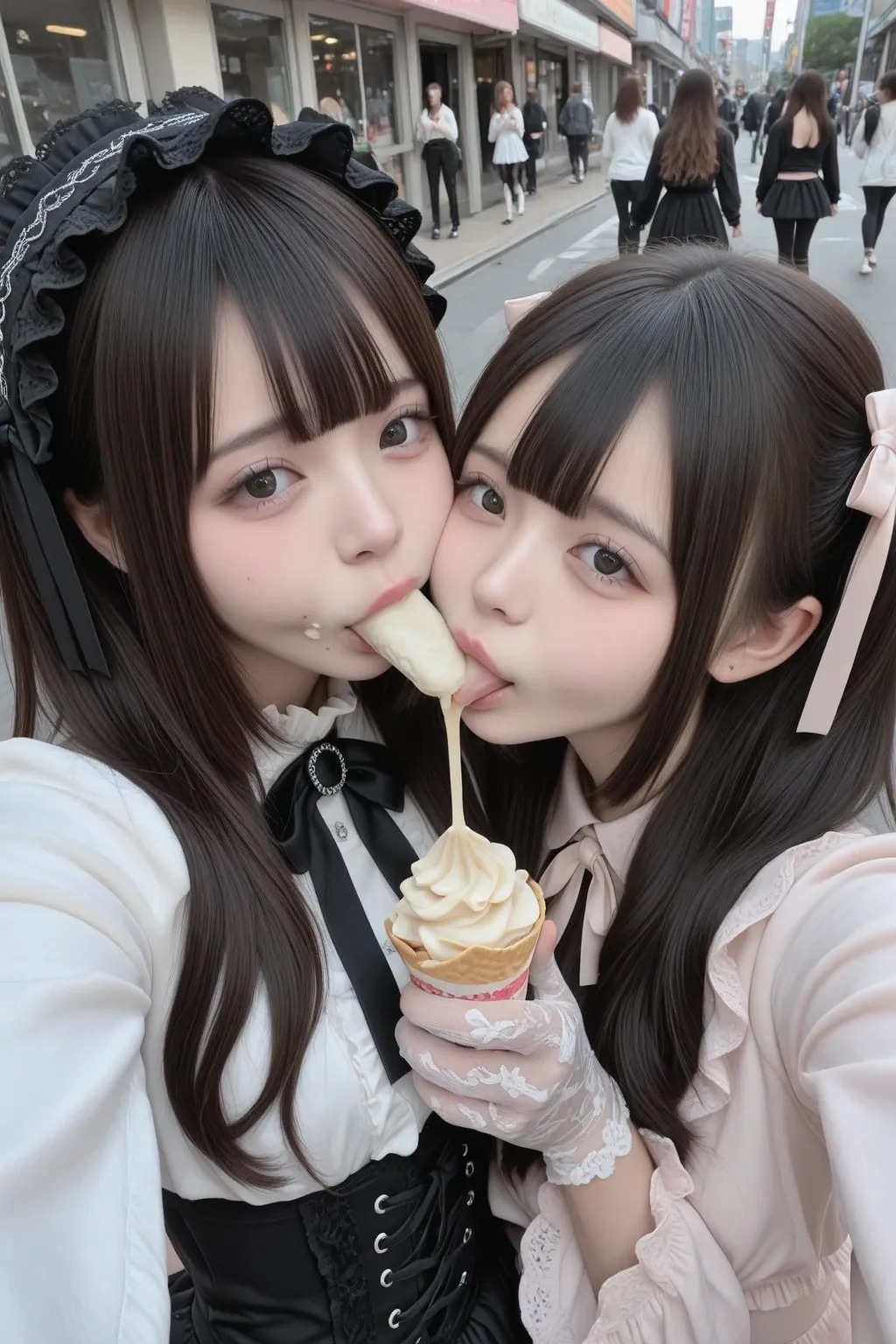 地雷系ちゃんのレズビアン012《クレープと自撮りSeaArt》