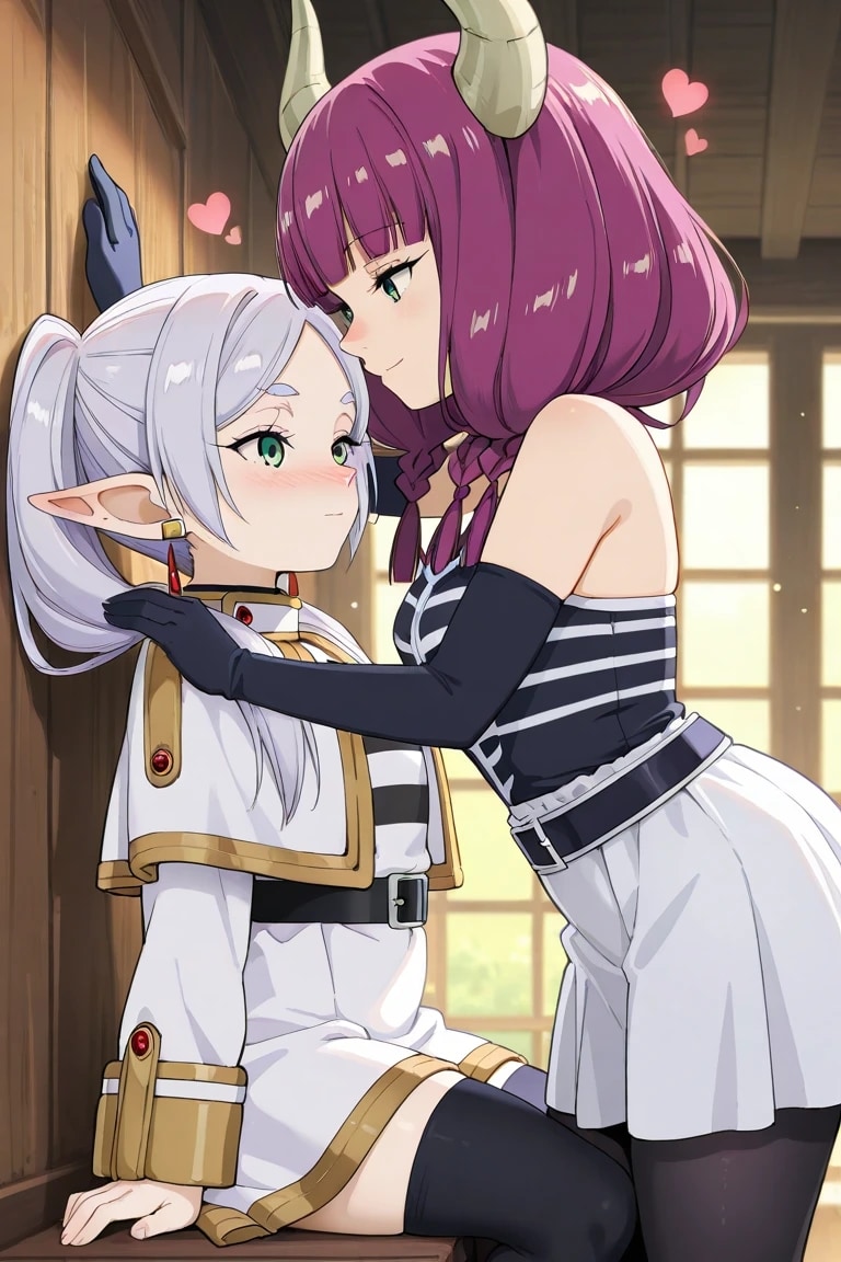 フリーレンに壁ドンをするアウラ