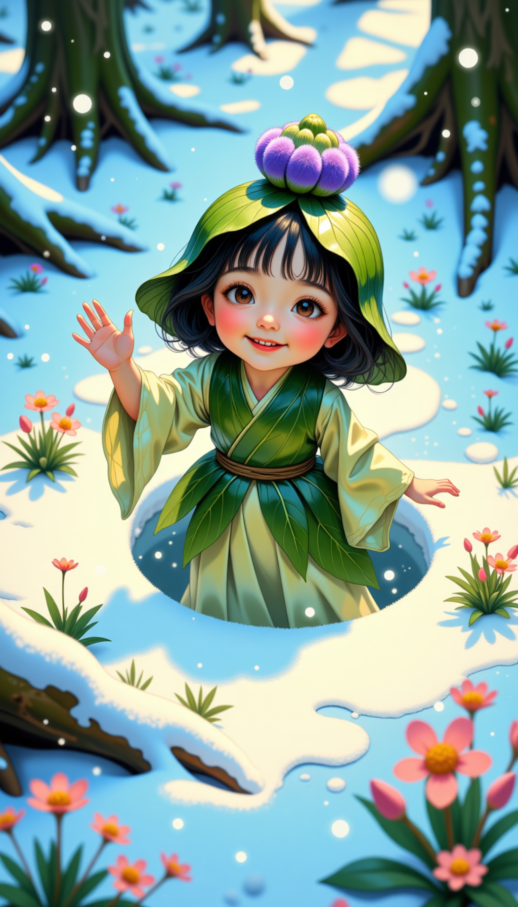 蕗の薹の妖精：そろそろ春も目覚めないと