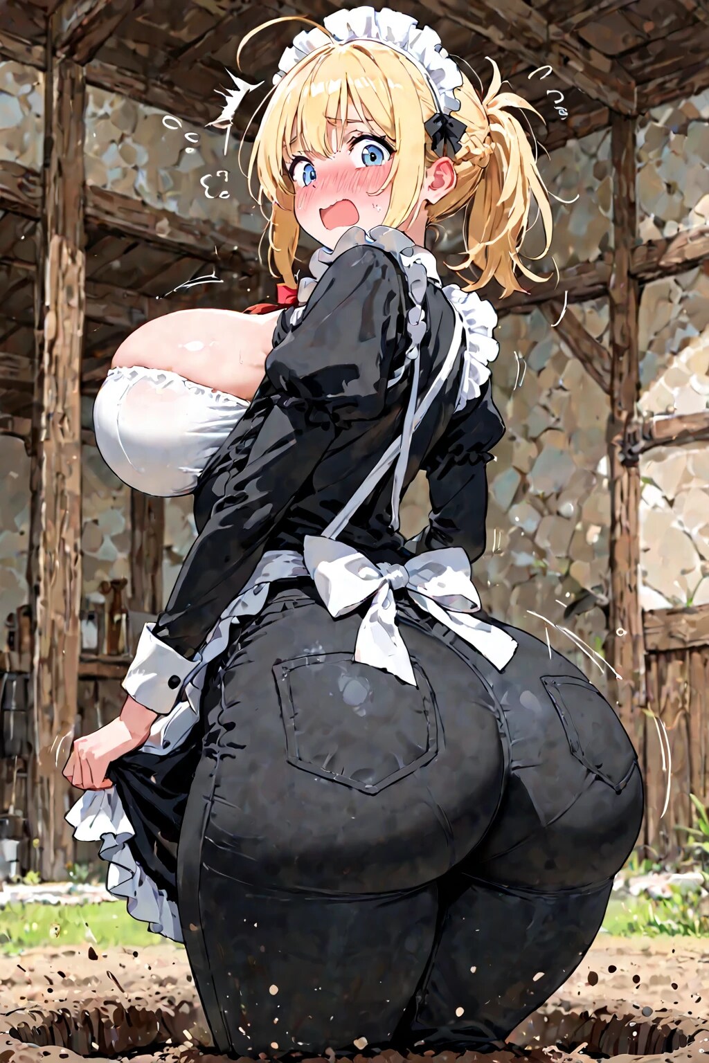 大きいおしりのメイドさん