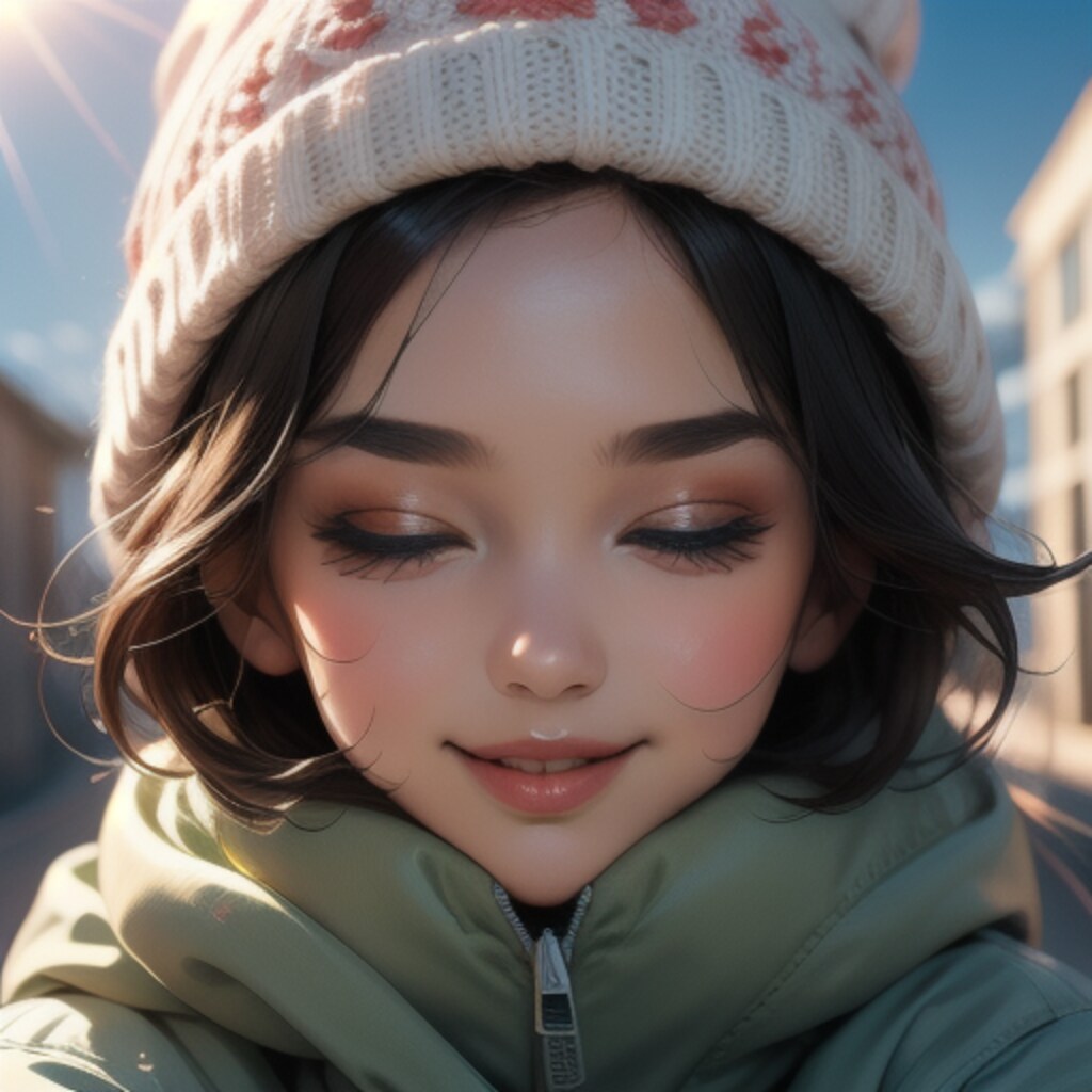 ニット帽の女の子〈２〉