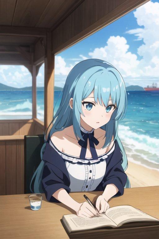 海の家で | の人気AIイラスト・グラビア