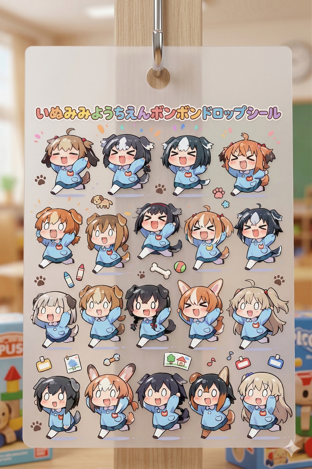 いぬみみようちえんボンボンドロップシール