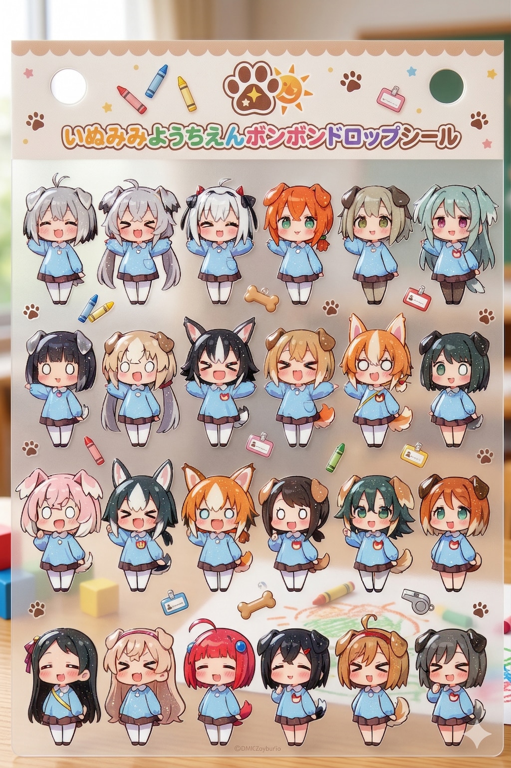 いぬみみようちえんボンボンドロップシール