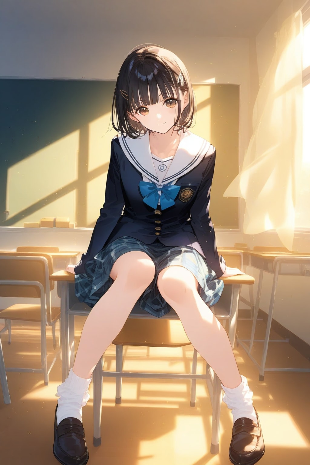朝の教室で
