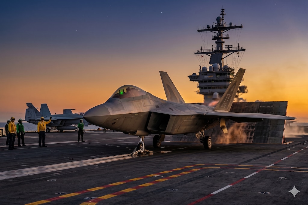 発艦を待つF-22ラプター