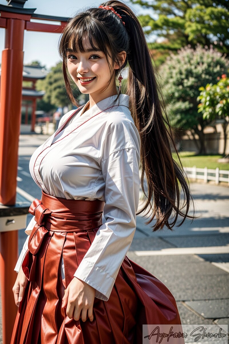 巫女服を着た巫女のお姉さん
