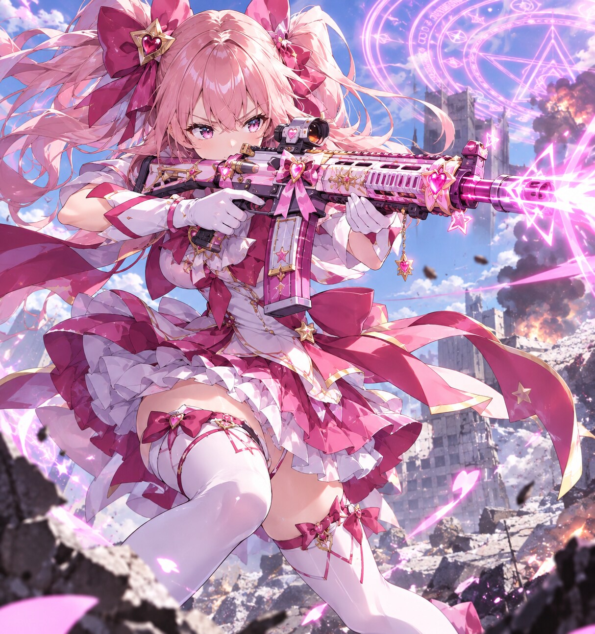 マジカルアサルトライフルを構える魔法少女 | の人気AIイラスト・グラビア