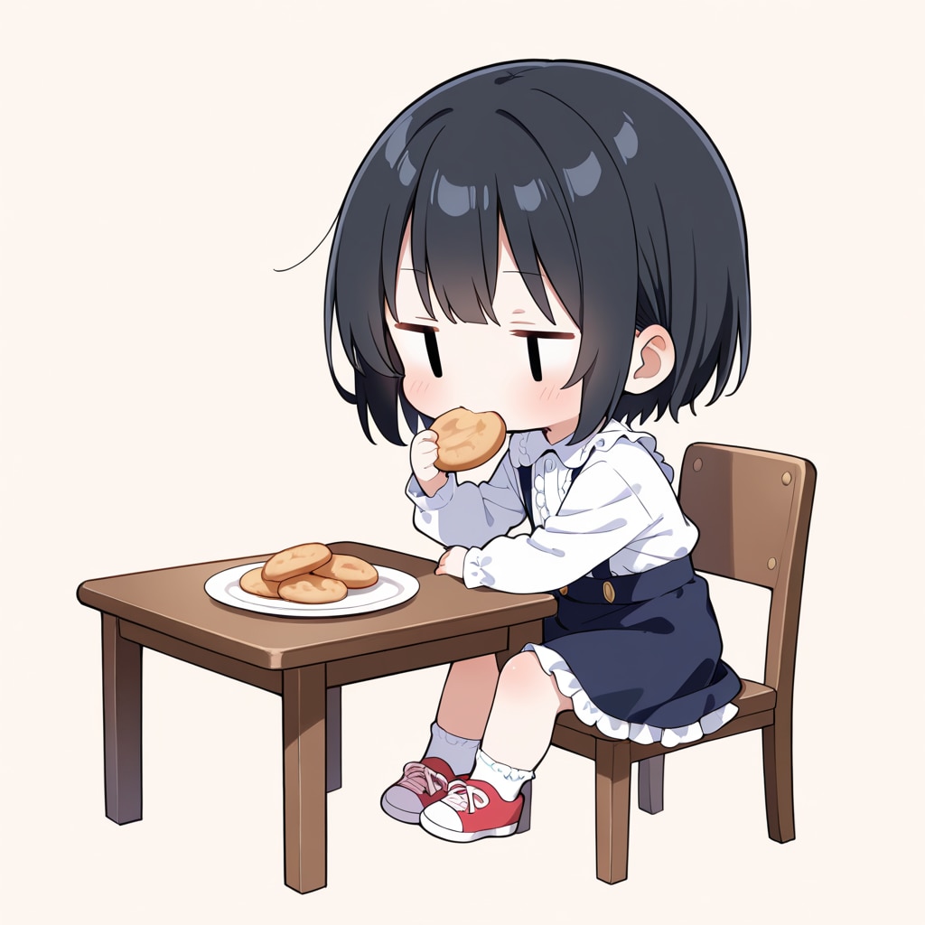 ビスケットを食べる