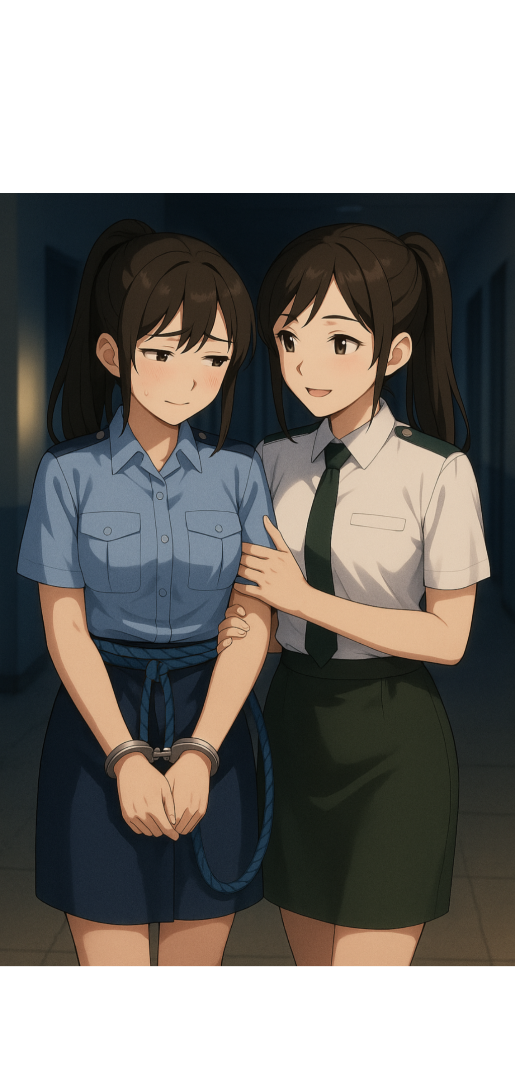 先輩婦警と後輩自衛官は高校時代の親友同士で百合関係を築く間柄！