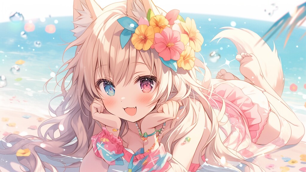 オッドアイのケモ耳娘