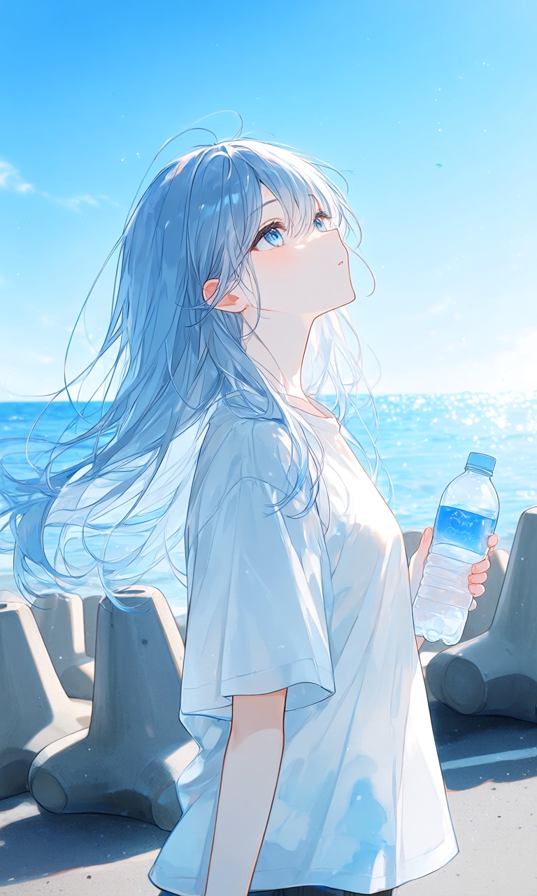 テトラポットと女の子