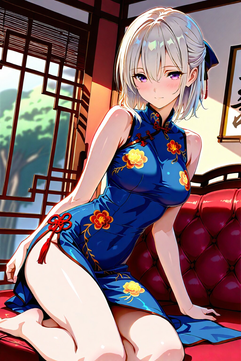 (861HQ)銀髪ちゃんチャイナドレス