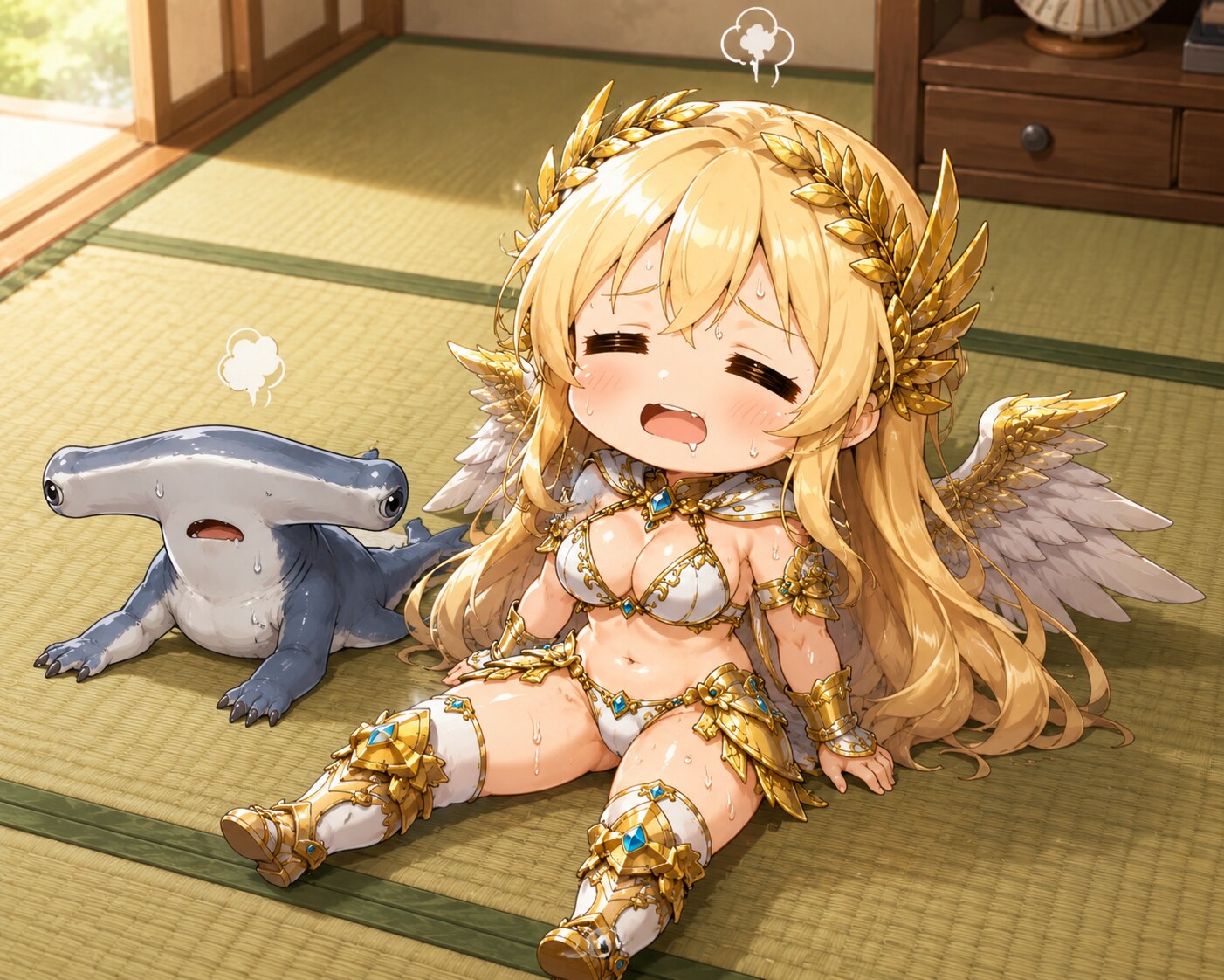 「もうむりぃ…」  勝利の女神もやる気を失う暑さでしたね…💦