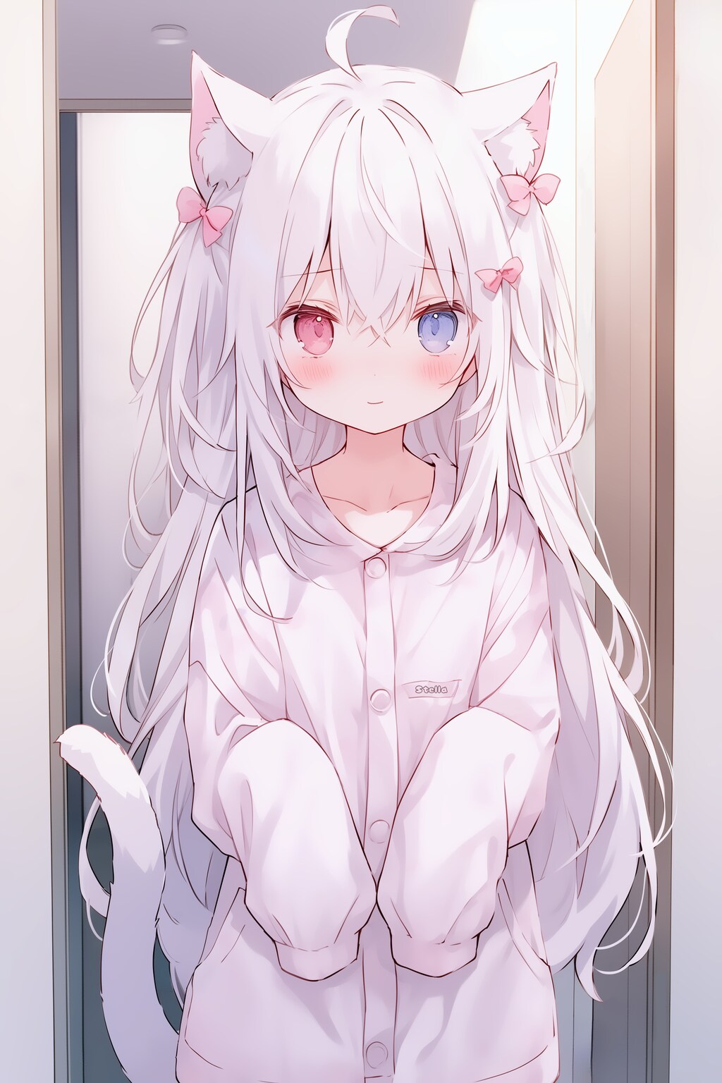 パジャマの猫耳少女
