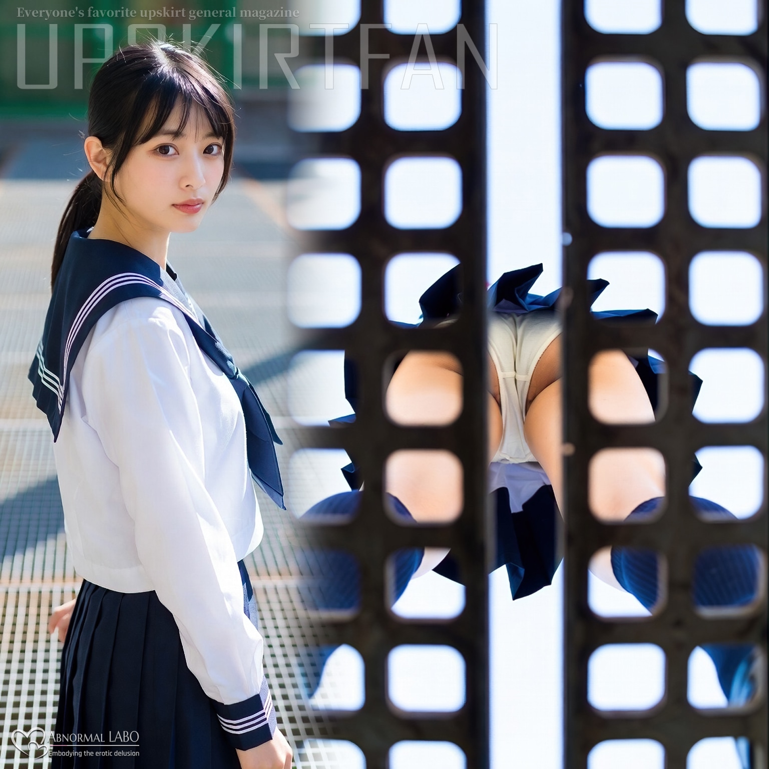 2枚）2カメパンチラ逆さ撮り♡女子校生-R15