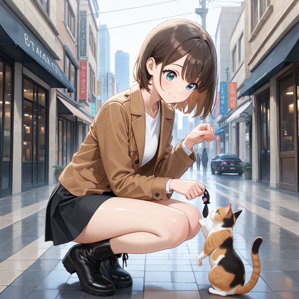 猫と女の子