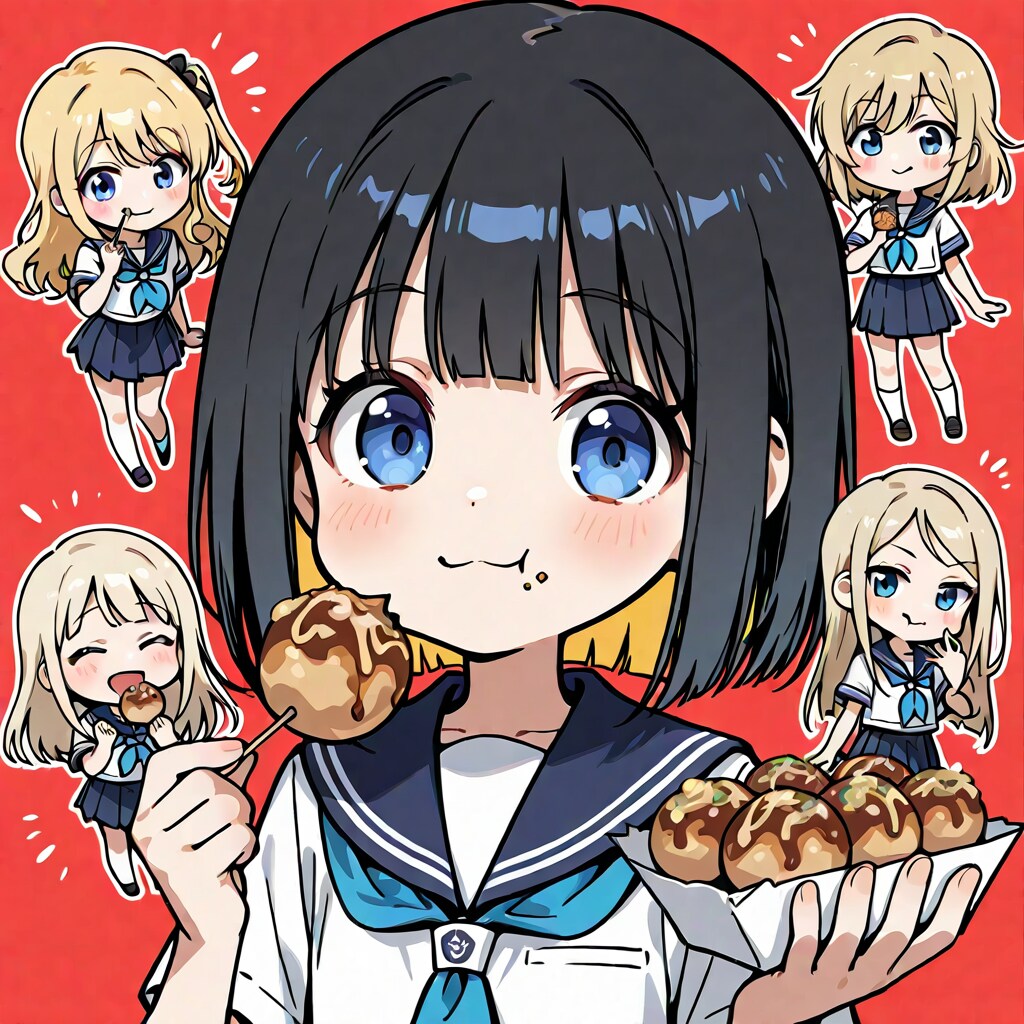 たこ焼き女学生 | の人気AIイラスト・グラビア
