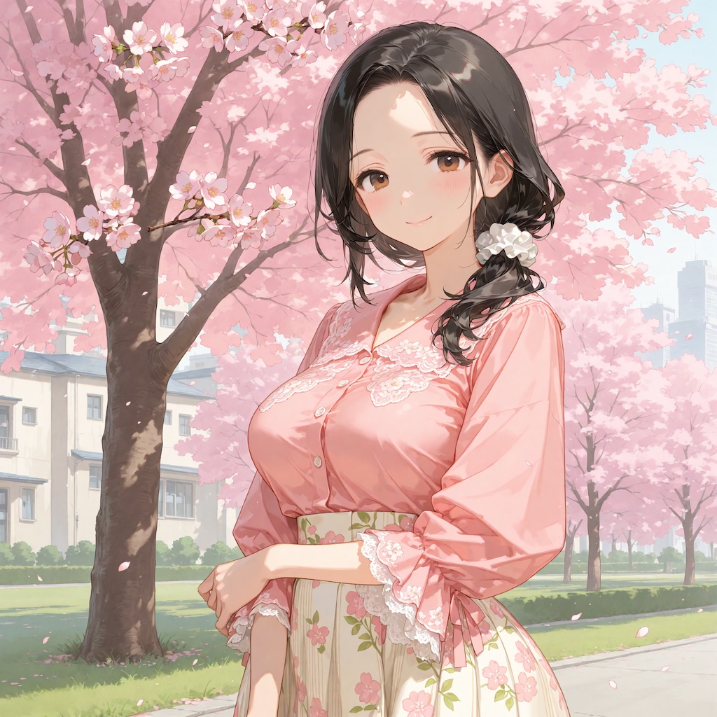 桜並木とミチルさん