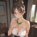 卑弥呼のコスプレをする日焼け彼女 2枚目