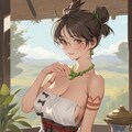 卑弥呼のコスプレをする日焼け彼女 3枚目