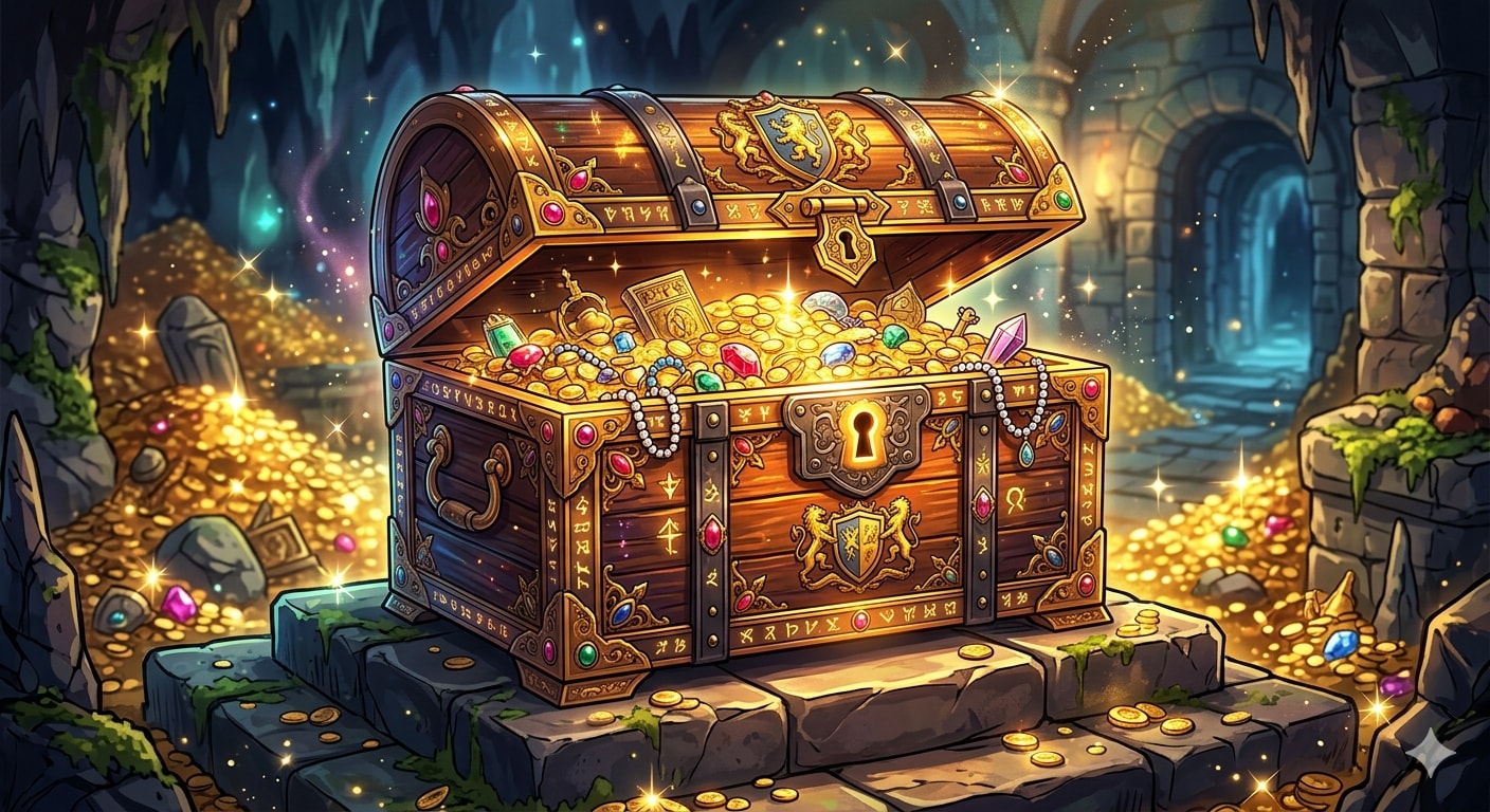 ３.「た」→「宝箱（たからばこ）」　HD,Y、K　（黒猫） | の人気AIイラスト・グラビア