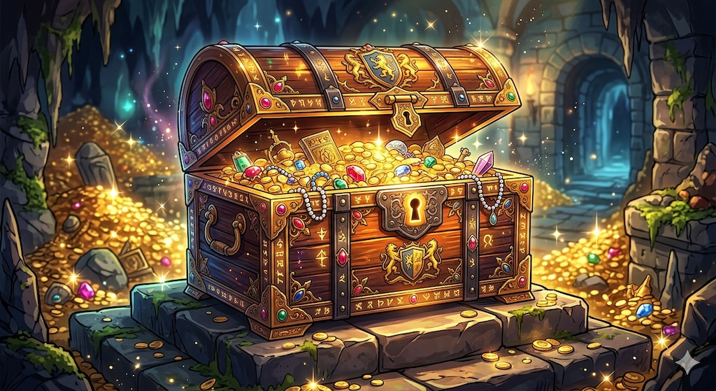 ３.「た」→「宝箱（たからばこ）」　HD,Y、K　（黒猫）