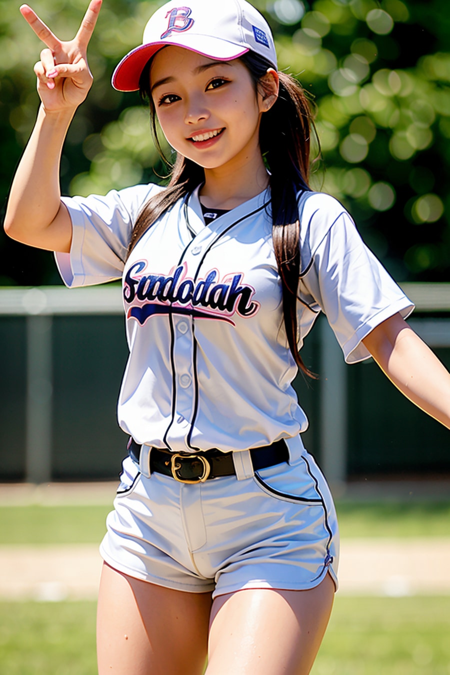 勝利を喜ぶ女子高生