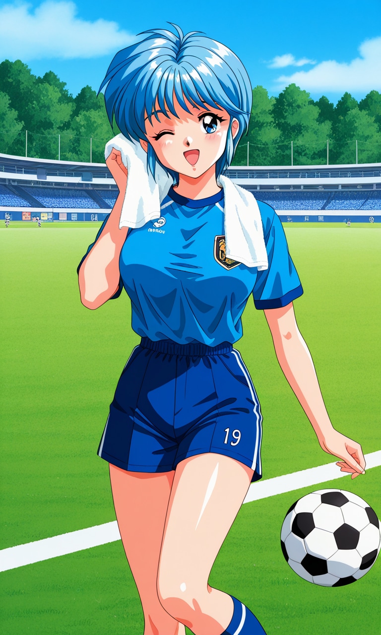 サッカーで汗をかく虹野さん⚽️💦❤️