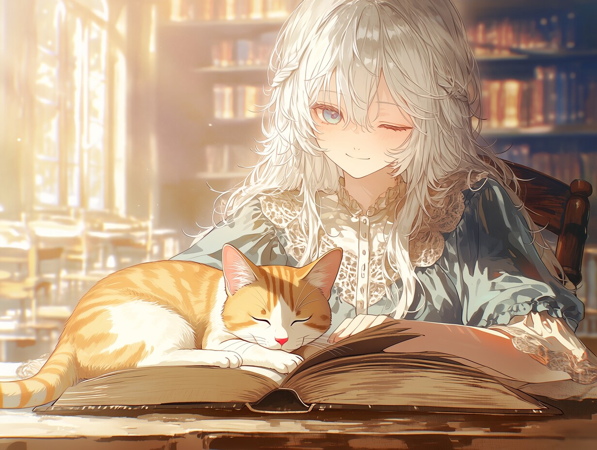 図書室でおはよう（１）虹宮あかり　niji7 | の人気AIイラスト・グラビア