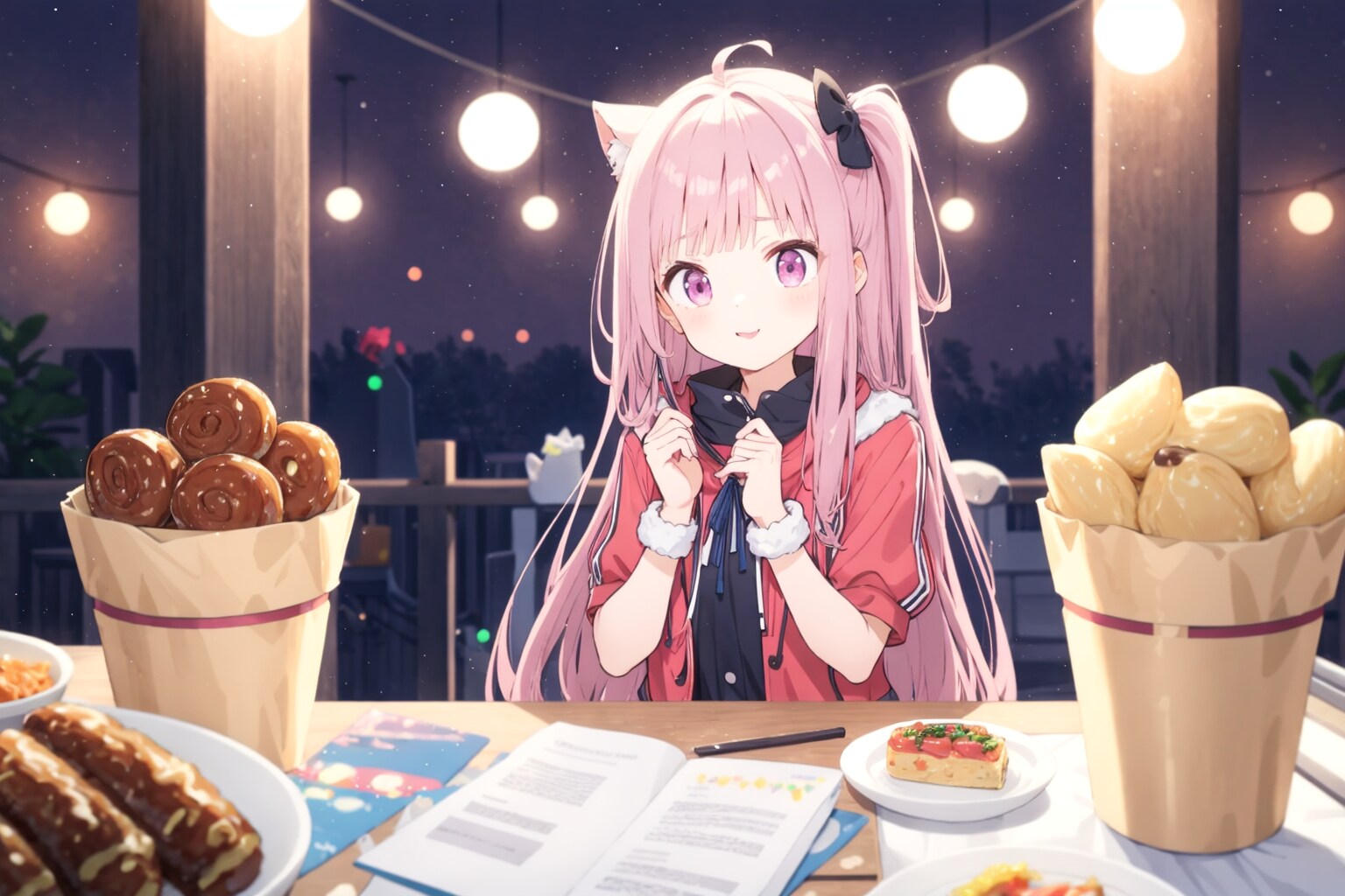 これ伊達巻では断じて無い！猫耳少女とデザートや！！ | の人気AIイラスト・グラビア