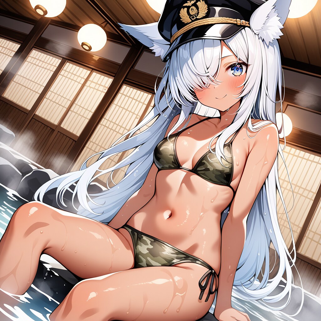 軍隊式銭湯と狐娘・次女