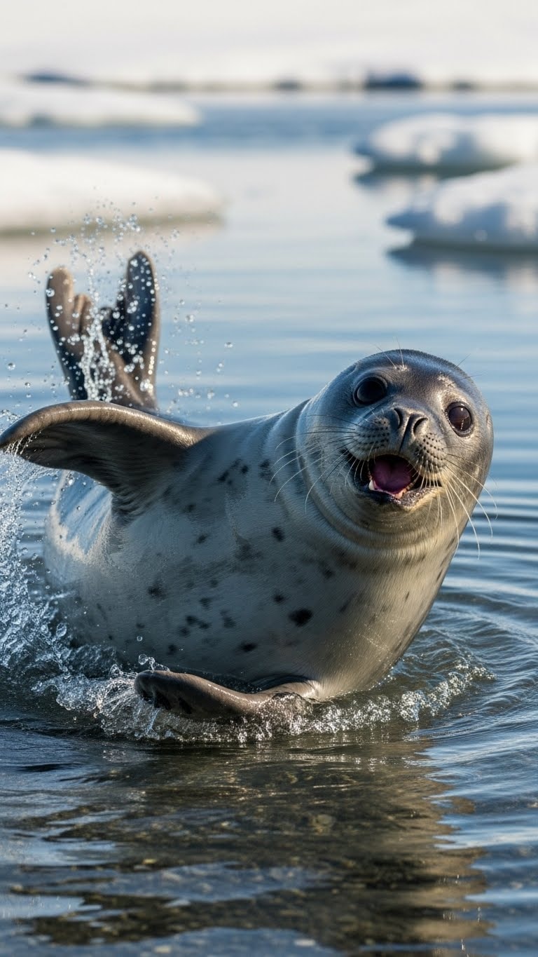 アザラシがハイテンションで可愛らしくじたばたしている | の人気AIイラスト・グラビア