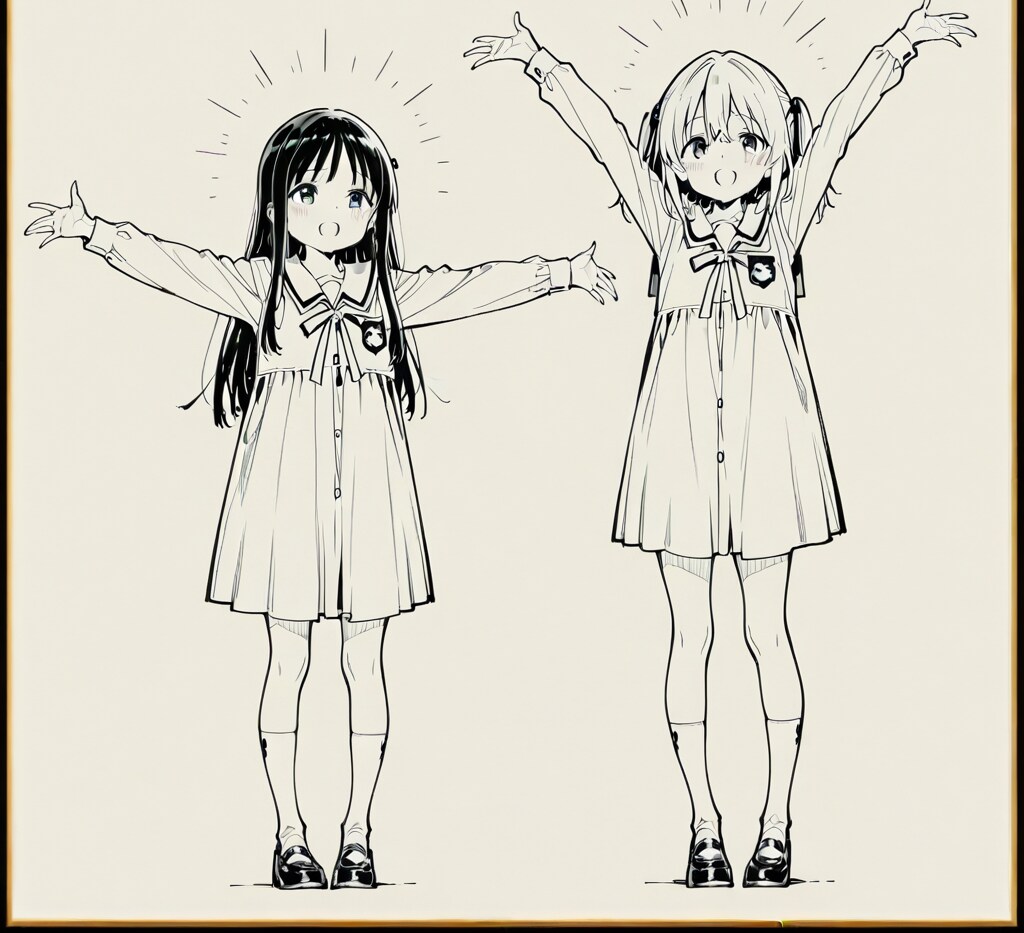 下書きの女の子