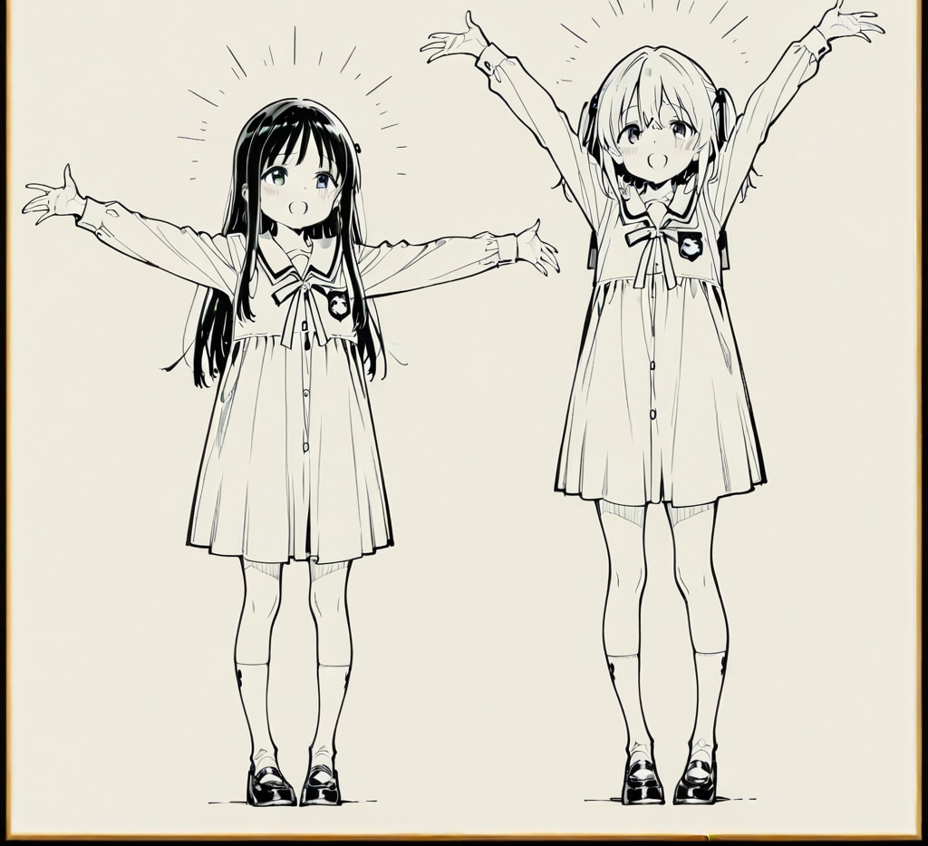 下書きの女の子