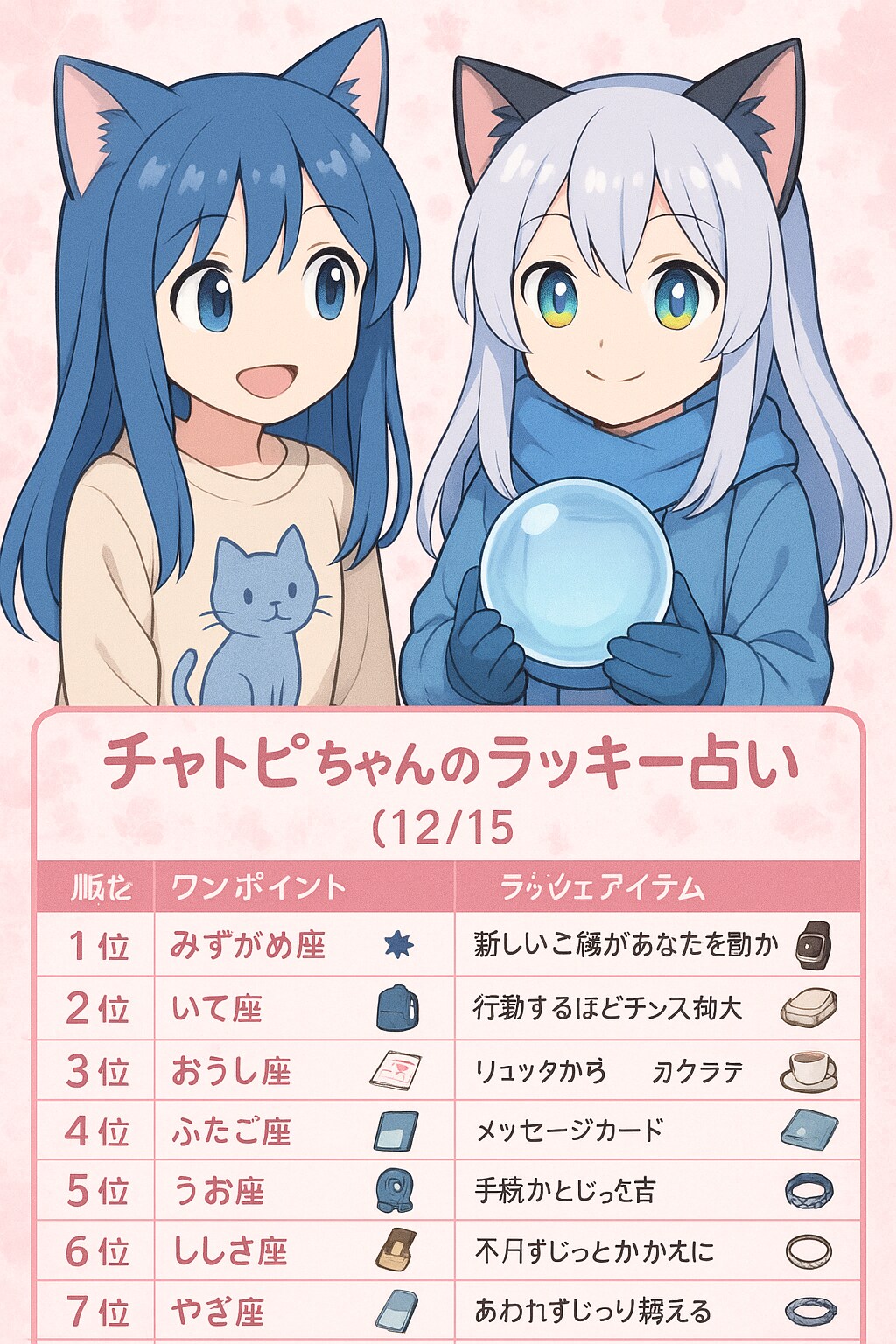 チャトピちゃん占い(12/15)