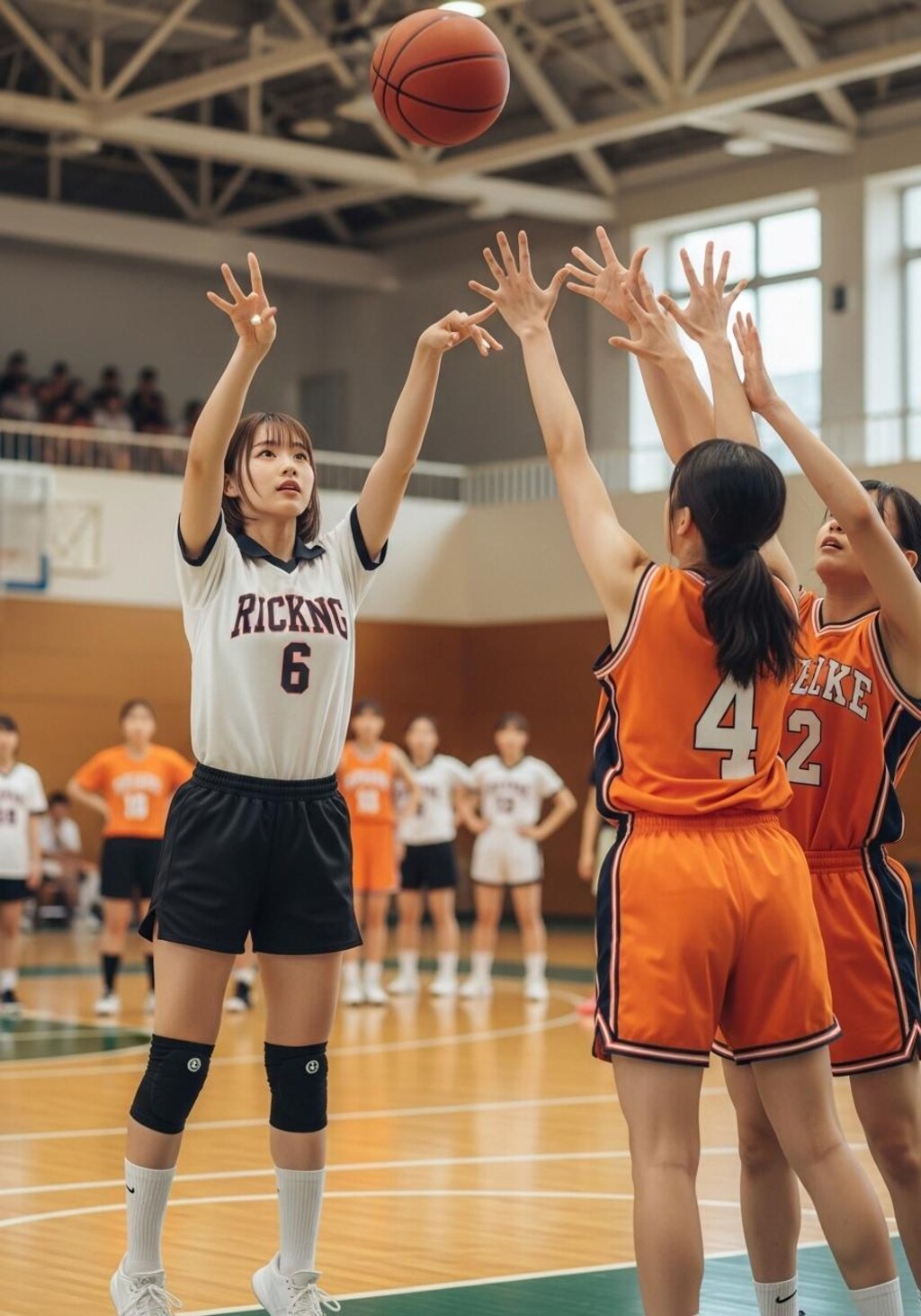 女バスのジャンプシュート366