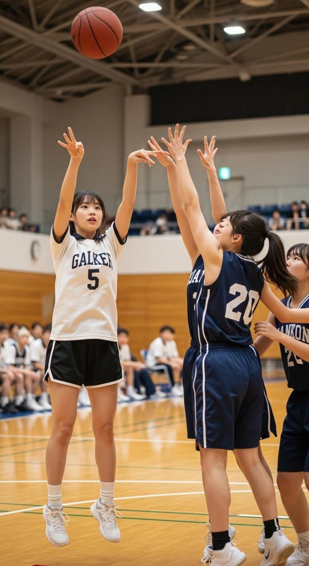 女バスのジャンプシュート366