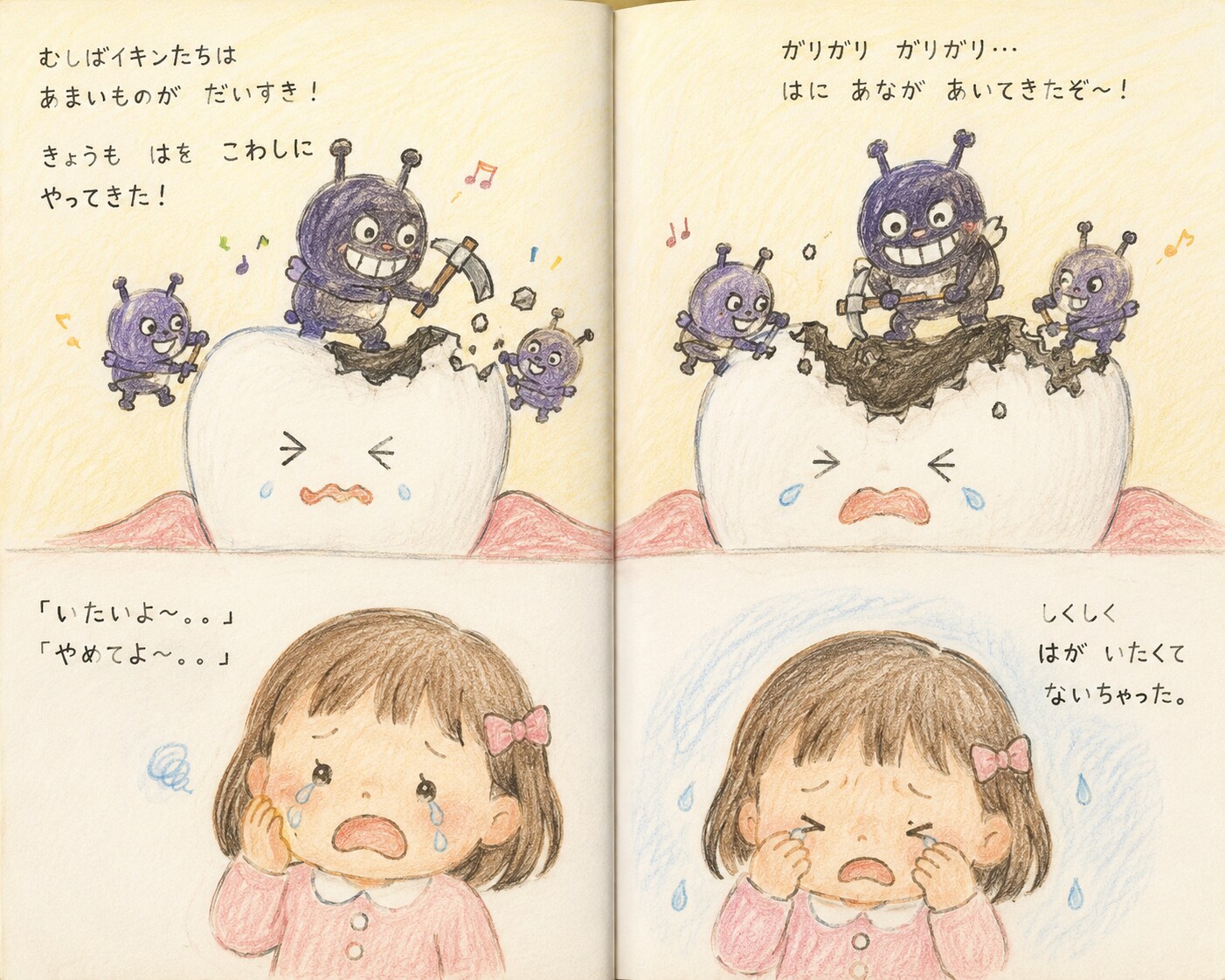 絵本みたいな1ページ（むし歯）