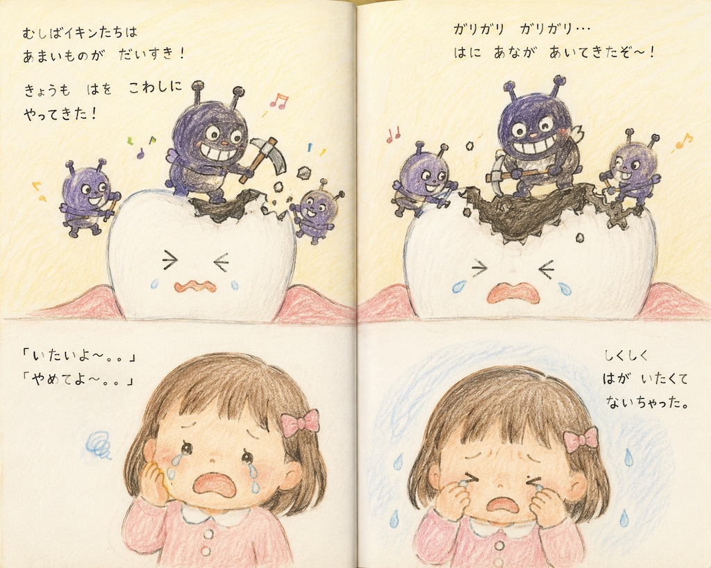 絵本みたいな1ページ（むし歯）