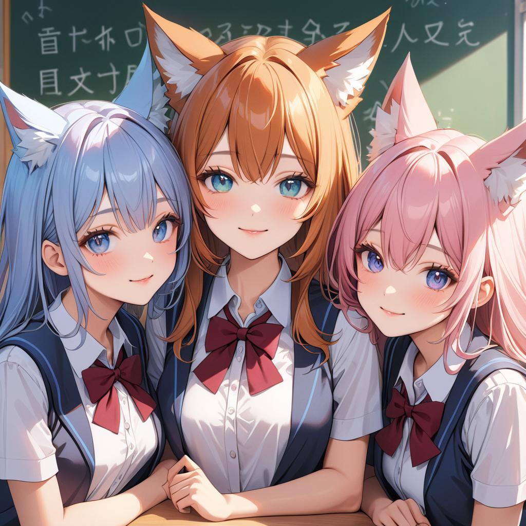 学園ハーレム！イヤイヤ狐に騙されてる！