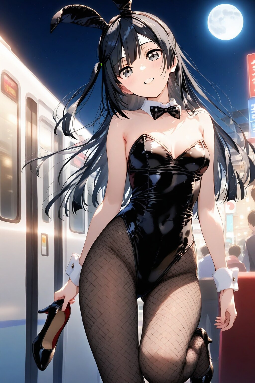 バニー衣装のせっつーとオタクな街