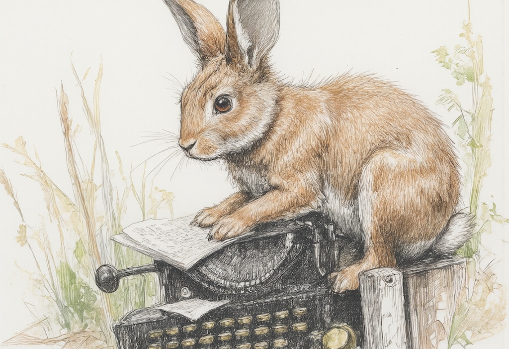 手紙を読むうさぎ